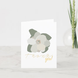 Tarjeta De Agradecimiento Hojas de flores de invierno de Magnolia