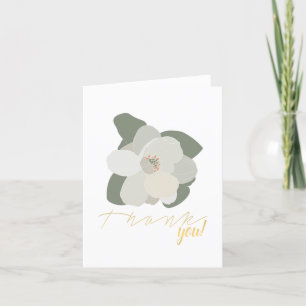 Tarjeta De Agradecimiento Hojas de flores de invierno de Magnolia