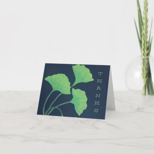 Tarjeta De Agradecimiento Hojas de ginkgo (Anverso)
