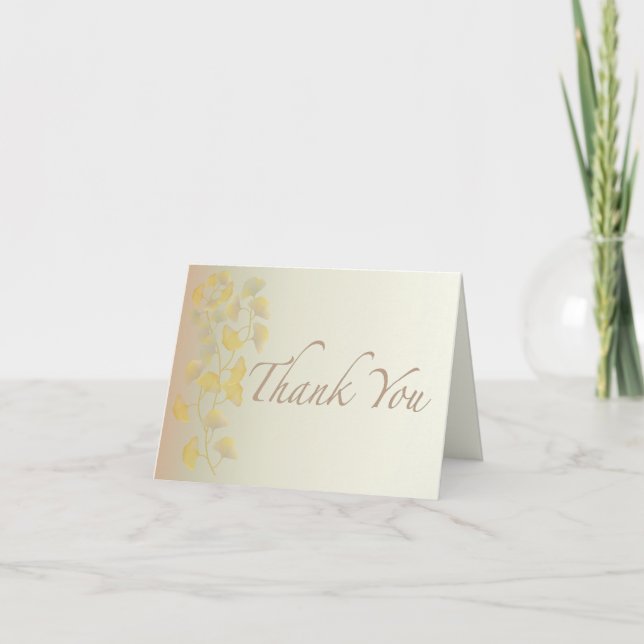 Tarjeta De Agradecimiento Hojas de Ginkgo en Otoño (Anverso)