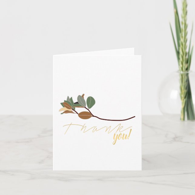 Tarjeta De Agradecimiento Hojas de Magnolia (Anverso)