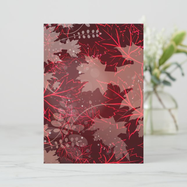 Tarjeta De Agradecimiento Hojas de oro 1 (Anverso de pie)