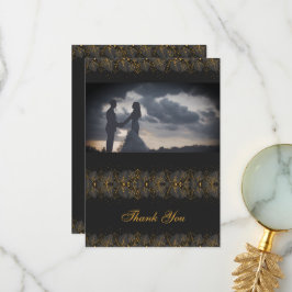 Tarjeta De Agradecimiento Hojas de oro delicadas