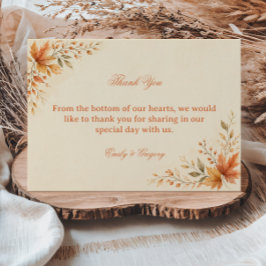 Tarjeta De Agradecimiento Hojas de Otoño Cálidas