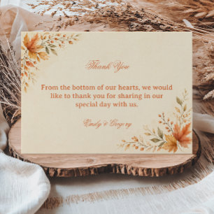 Tarjeta De Agradecimiento Hojas de Otoño Cálidas