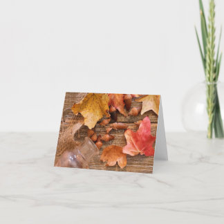 Tarjeta De Agradecimiento Hojas de otoño y maíz