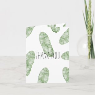 Tarjeta De Agradecimiento Hojas de plátano tropicales