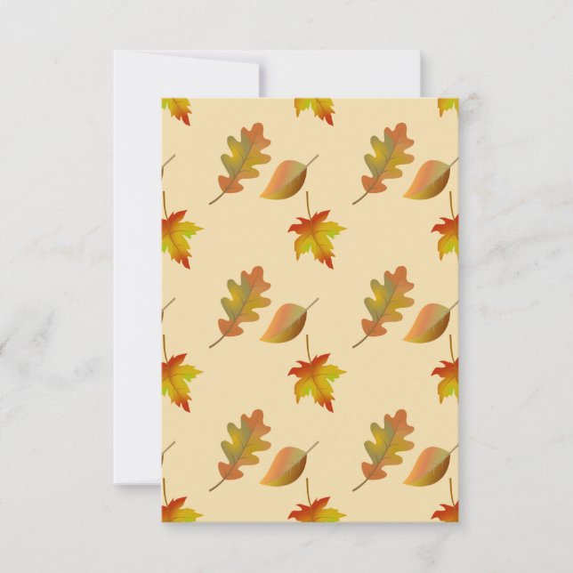 Tarjeta De Agradecimiento Hojas de roble acogedoras de arce de otoño (Anverso)
