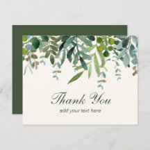 Hojas de vegetación en acuarela Gracias