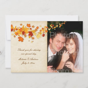 Tarjeta De Agradecimiento Hojas otoñales