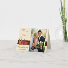 Tarjeta de agradecimiento Hojas secas Marrón Naran