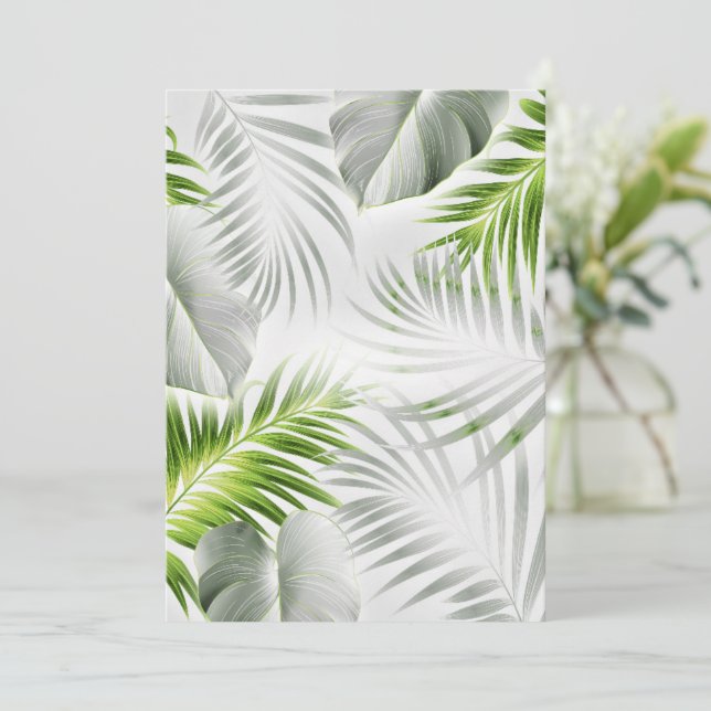 Tarjeta De Agradecimiento Hojas tropicales 1 (Anverso de pie)