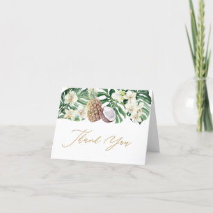 Tarjeta De Agradecimiento Hojas tropicales Ducha de Boda de Piña Gracias
