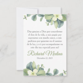 Tarjeta De Agradecimiento Hojas verdes elegantes y mullidas en español