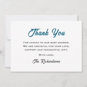 Tarjeta De Agradecimiento Hola Baby Shower Ballena Gris Bajo El Mar Azul