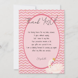Tarjeta De Agradecimiento Hola Baby Swan Gracias
