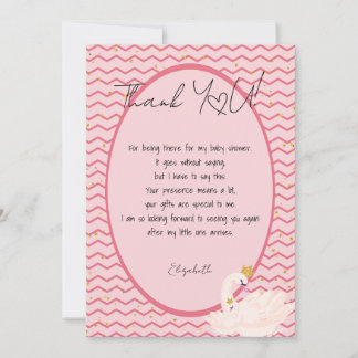 Tarjeta De Agradecimiento Hola Baby Swan Gracias