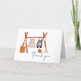 Tarjeta De Agradecimiento Hola, bebé | Cute Boho Clothes Baby Shower