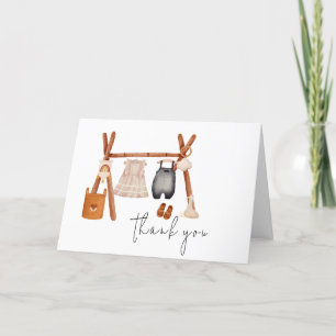 Tarjeta De Agradecimiento Hola, bebé Cute Boho Clothes Baby Shower