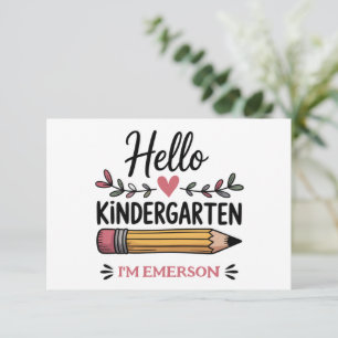 Tarjeta De Agradecimiento Hola Kinder Personalizado Regreso a la Escuela