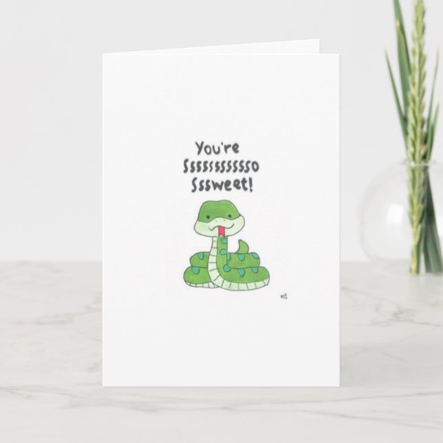 Tarjeta De Agradecimiento Hola - Snake You re So Sweet Card (Anverso)
