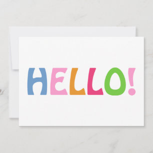 Tarjeta De Agradecimiento Hola Tipografía Moderna Minimalista Colorida Blanc