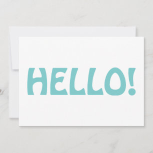 Tarjeta De Agradecimiento Hola Typografía Moderna Minimalista de moda Aqua