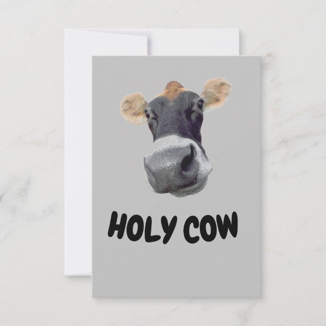 Tarjeta De Agradecimiento HOLA VACA, VACA Face (Anverso)
