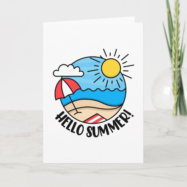 Tarjeta De Agradecimiento Hola, verano 2 (Anverso)