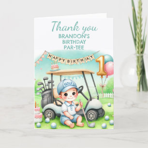 Tarjeta De Agradecimiento Hole in One Birthday Boy Golf Par-tee