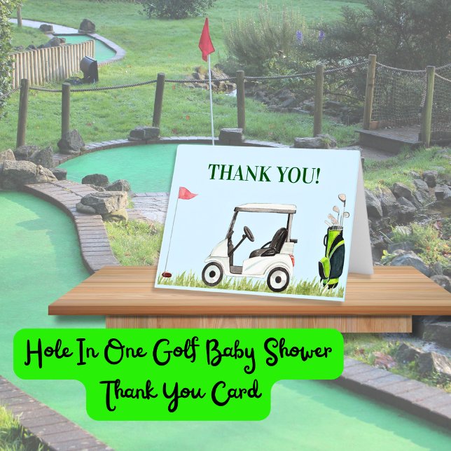 Tarjeta De Agradecimiento Hole In One Golf Baby Shower (Subido por el creador)