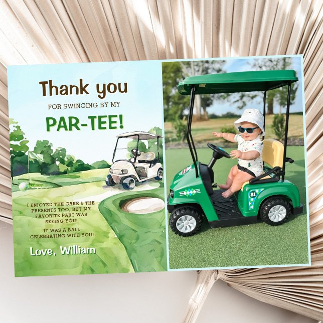 Tarjeta De Agradecimiento Hole In One Golf Birthday Par-Tee Photo (Subido por el creador)