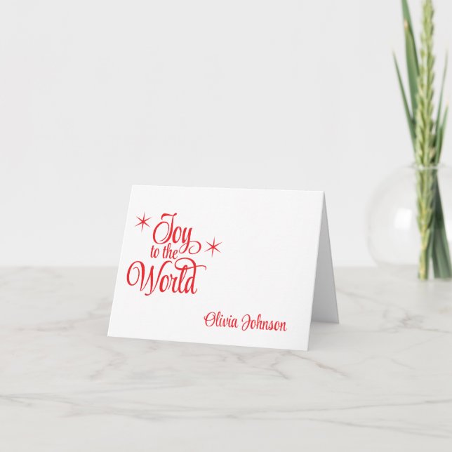 Tarjeta De Agradecimiento Holiday Custom Name Folded Note Cards (Anverso)