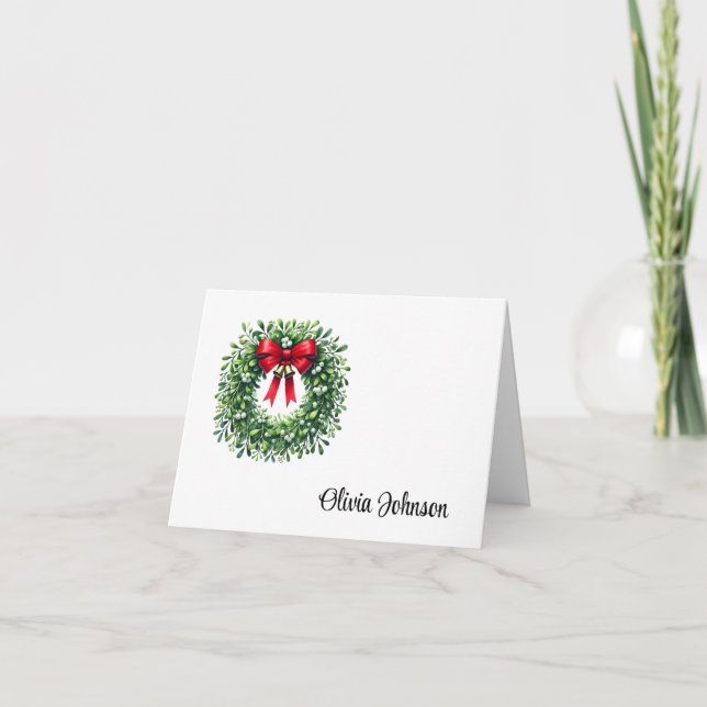 Tarjeta De Agradecimiento Holiday Custom Name Folded Note Cards (Anverso)