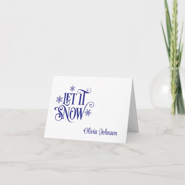 Tarjeta De Agradecimiento Holiday Custom Name Folded Note Cards (Anverso)