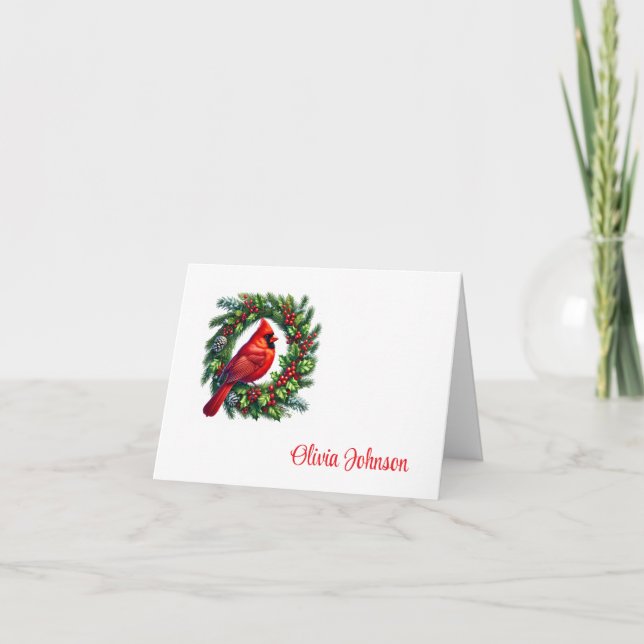 Tarjeta De Agradecimiento Holiday Custom Name Folded Note Cards (Anverso)