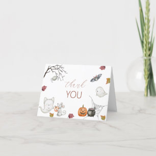 Tarjeta De Agradecimiento Holloween Spooktacular Fiesta Watercolor Baby Show