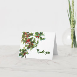 Tarjeta De Agradecimiento Holly e Ivy "Gracias"