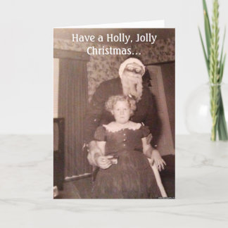 Tarjeta De Agradecimiento Holly Jolly Navidades Creepy Santa Card