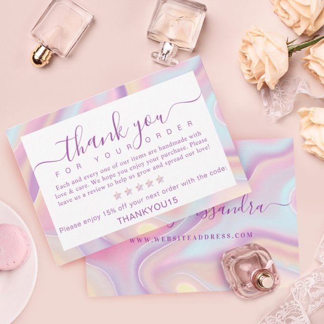 Tarjeta De Agradecimiento Holografía irlandesa Gracias por tu pedido (Subido por el creador)