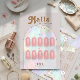 Tarjeta De Agradecimiento Holographic Press On Nail Packaging Display Card