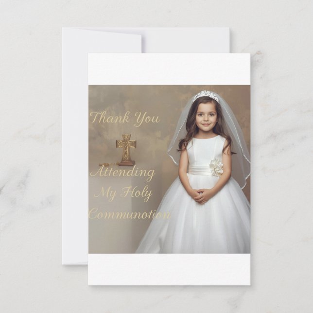 Tarjeta De Agradecimiento Holy Communion Thank you card  (Anverso)