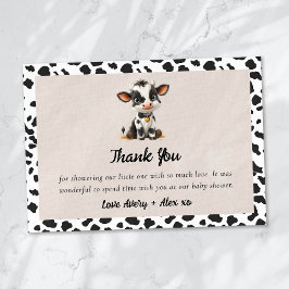 Tarjeta De Agradecimiento Holy Cow Baby Shower