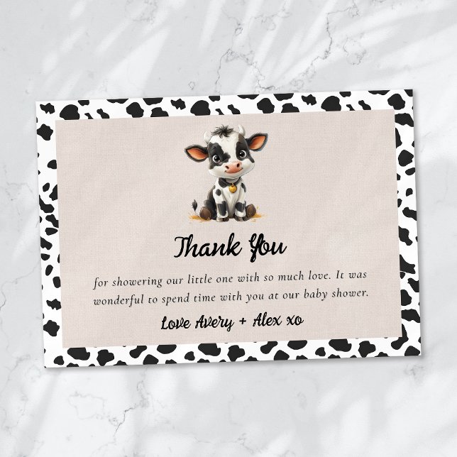 Tarjeta De Agradecimiento Holy Cow Baby Shower (Subido por el creador)