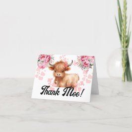 Tarjeta De Agradecimiento Holy Cow Floral Baby Shower
