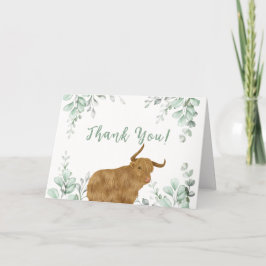 Tarjeta De Agradecimiento Holy Cow Rustic Boho Greenery Baby Shower