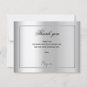 Tarjeta De Agradecimiento Hombre de foto de plata de cumpleaños