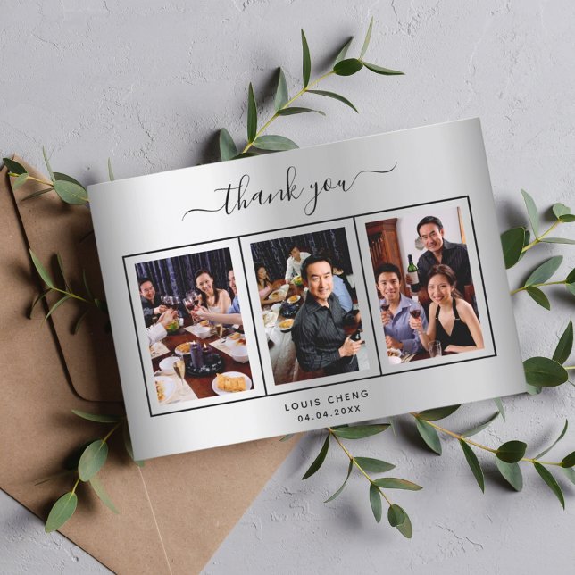 Tarjeta De Agradecimiento Hombre de guión gráfico de plata de cumpleaños (Subido por el creador)