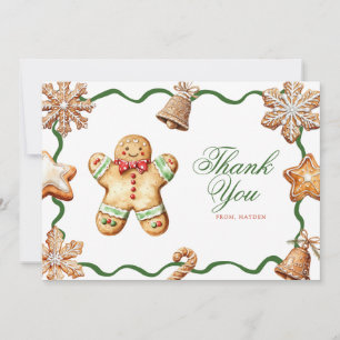 Tarjeta De Agradecimiento Hombre de Jengibre Ducha de Bebé de Navidad