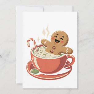 Tarjeta De Agradecimiento Hombre de jengibre tomando Navidades matcha